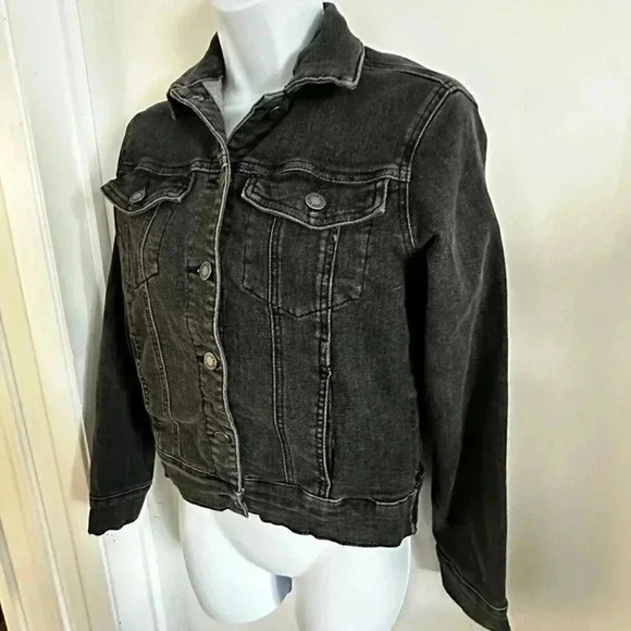 Judy Blue the classic denim jacket black/gray women’s size small - Picture 2 of 15